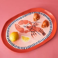 Lobster Ceramic Platter Pink