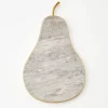 Lux Pear Marble & Brass Charcuterie Board