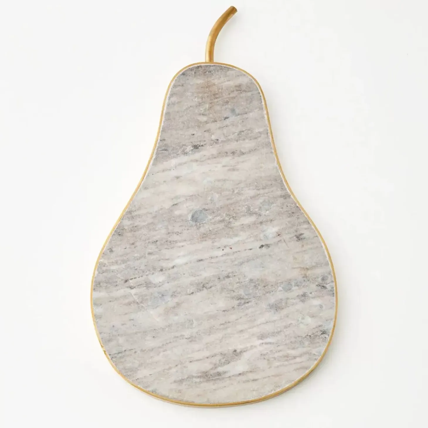 Lux Pear Marble & Brass Charcuterie Board
