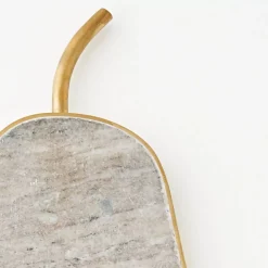 Lux Pear Marble & Brass Charcuterie Board