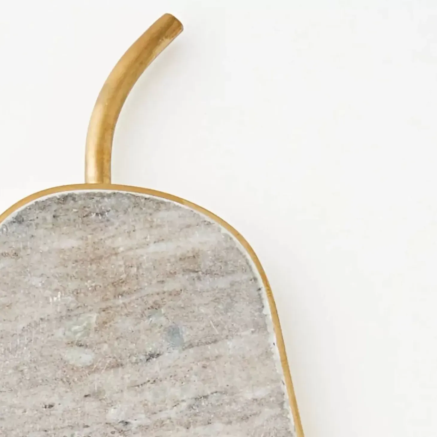 Lux Pear Marble & Brass Charcuterie Board