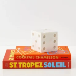 Marble Dice Sculpture White