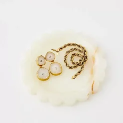 Marble Scallop Decorative Tray Beige