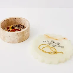 Marble Scallop Decorative Tray Beige