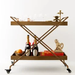Metal Bar Cart Gold