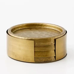 Metal Coasters 4 Pack Gold