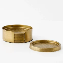 Metal Coasters 4 Pack Gold