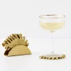 Monstera Metal Coaster Set Gold