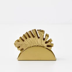 Monstera Metal Coaster Set Gold