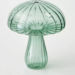 Mushroom Coloured Glass Vase Cyan