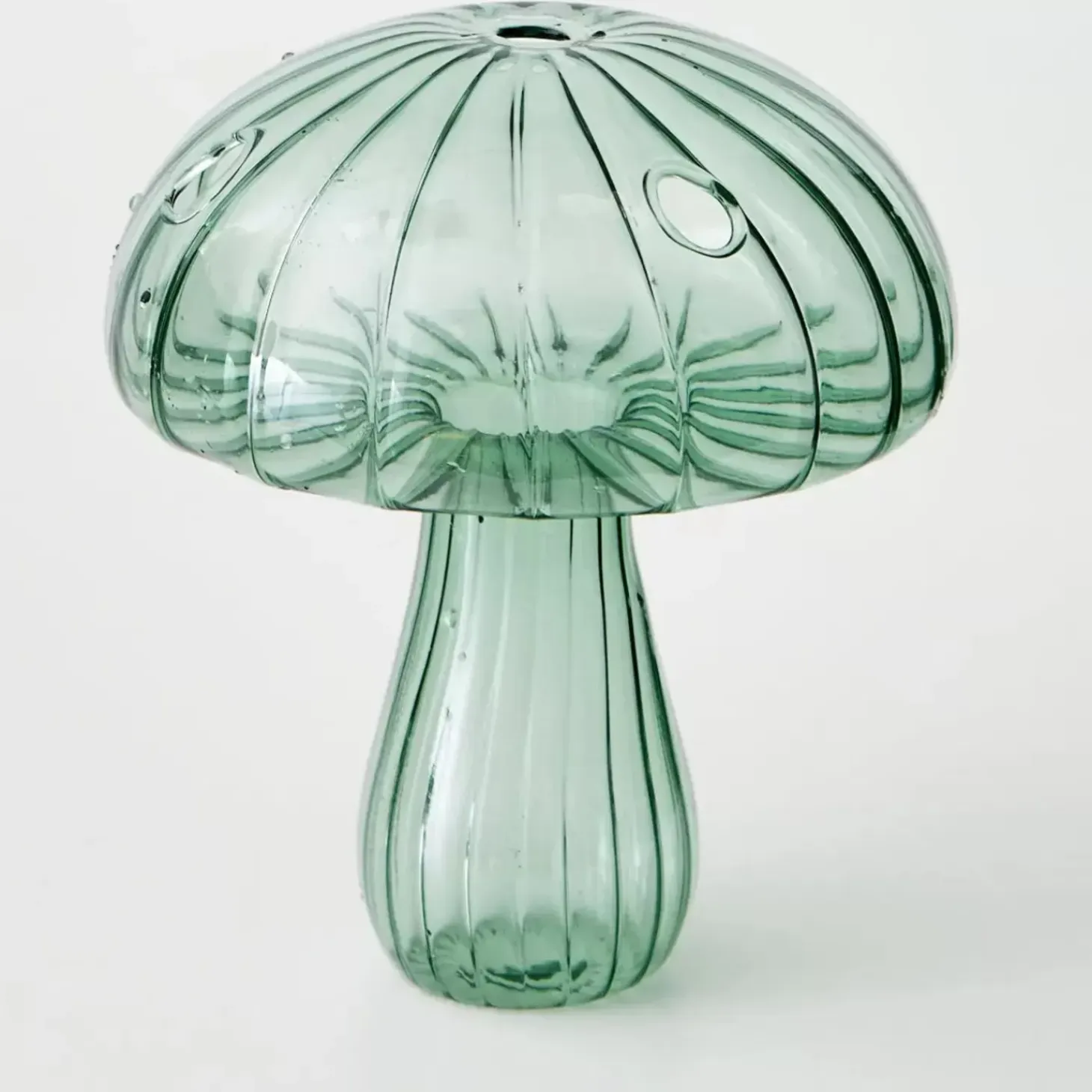 Mushroom Coloured Glass Vase Cyan