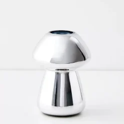 Mushroom Glass Vase Silver