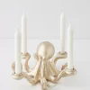 Otto Octopus Resin Candle Holder Gold