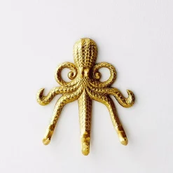 Otto Octopus Resin Wall Hook Gold