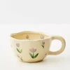 Painted Tulip Ceramic Mug Purple