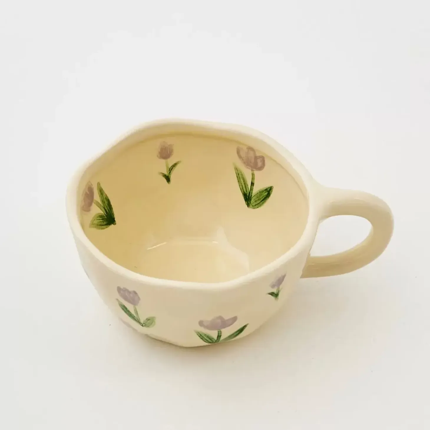 Painted Tulip Ceramic Mug Purple