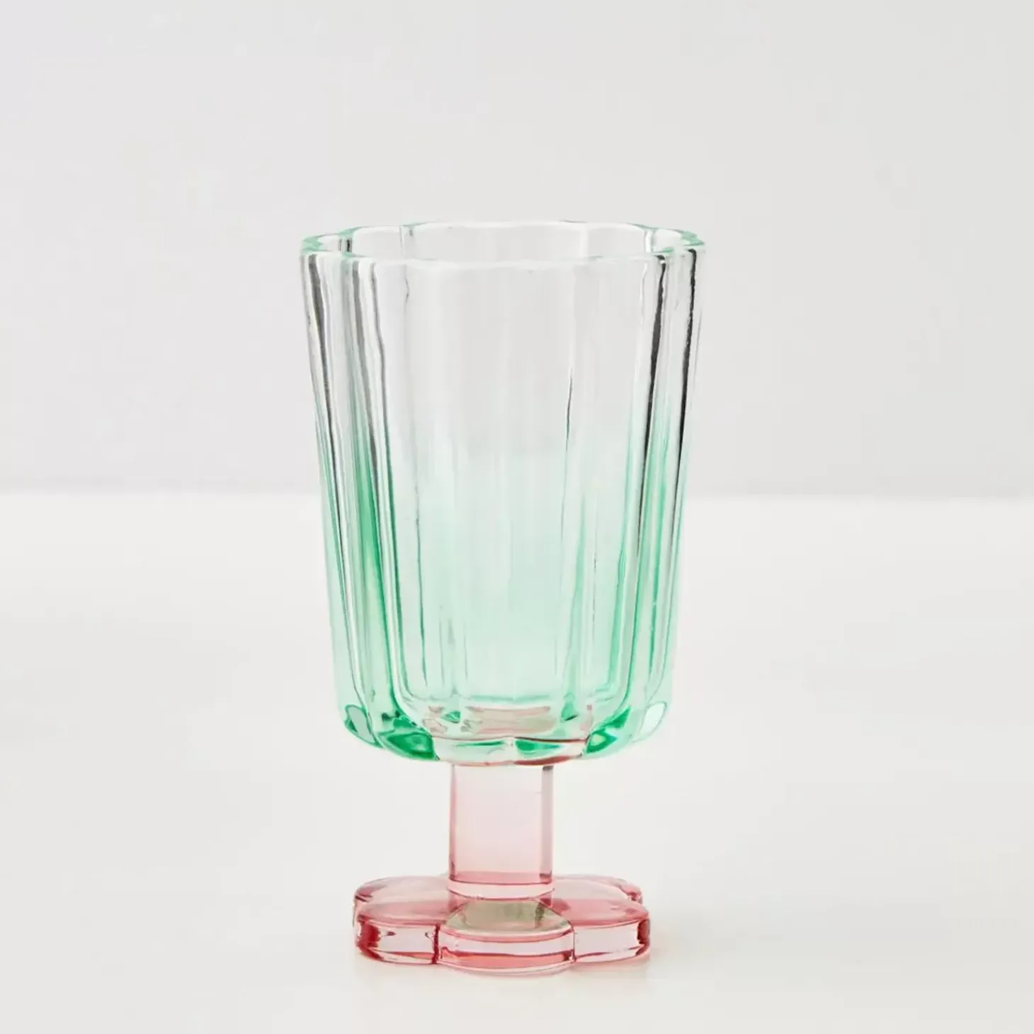 Posie Ribbed Wine Glass Green