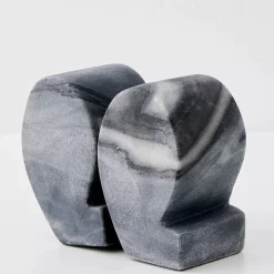 Quote Marble Bookends Grey