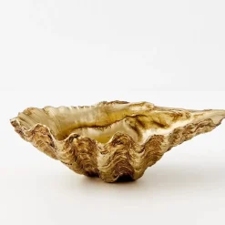 Resin Clam Sculpture Small Gold