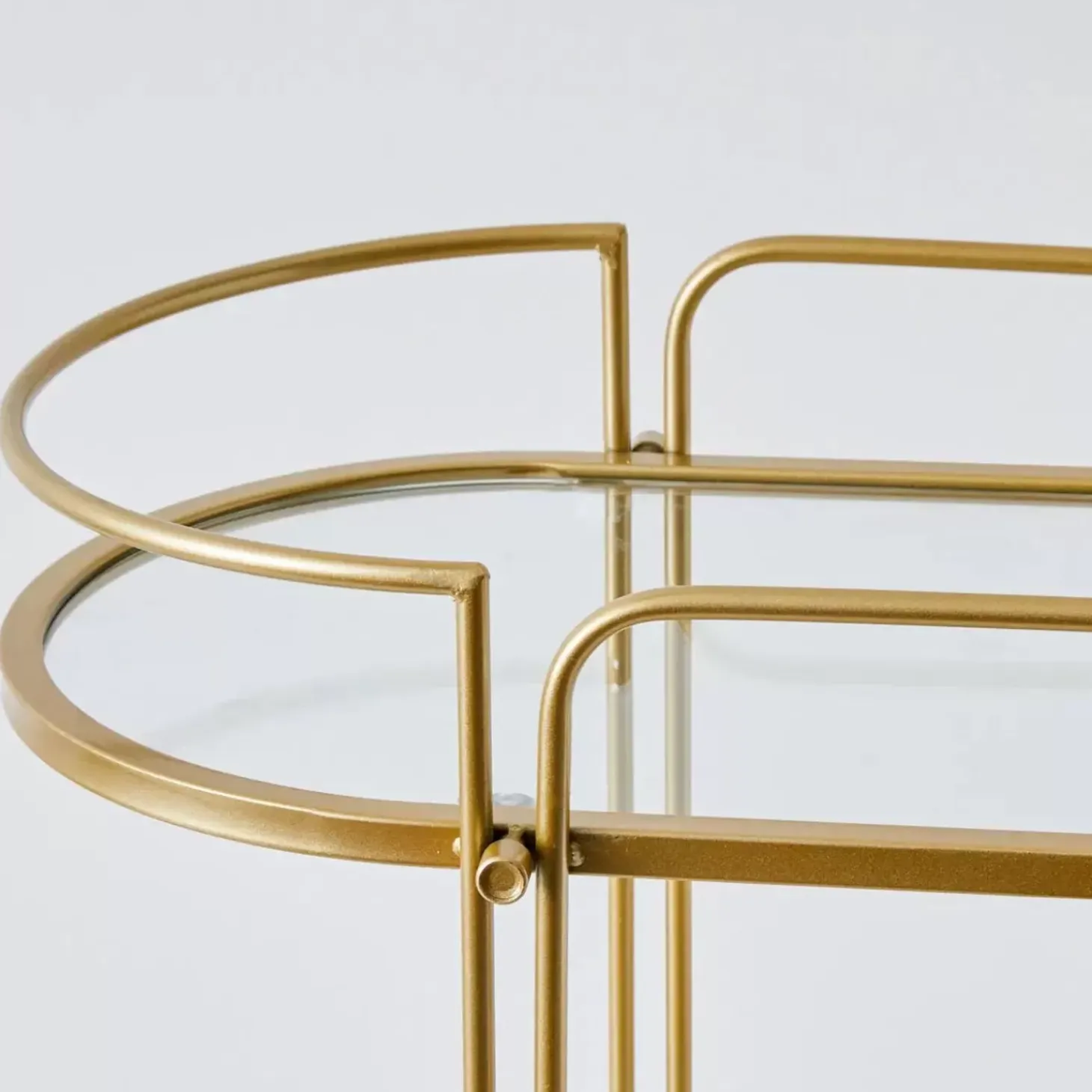 Retro Two-Tier Metal Bar Cart Gold