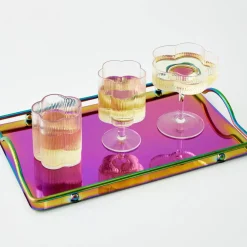 Ribbed Flower Champagne Glass