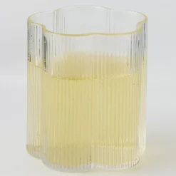 Ribbed Flower Glass Tumbler