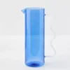 Ribbed Glass Jug Blue