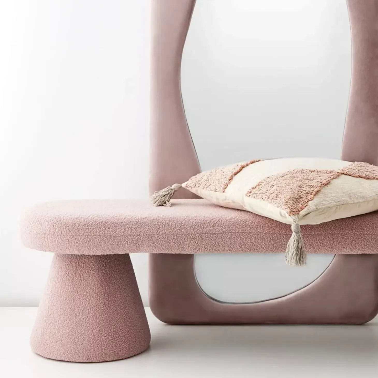 Ripples Velvet Full Length Mirror Mushroom