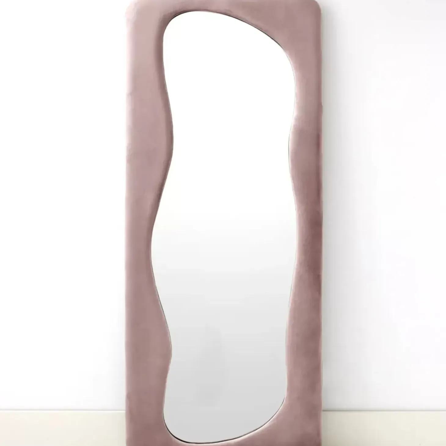 Ripples Velvet Full Length Mirror Mushroom