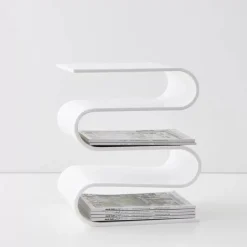 S Bend Acrylic Side Table White