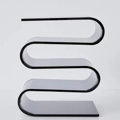 S Bend Acrylic Side Table Grey