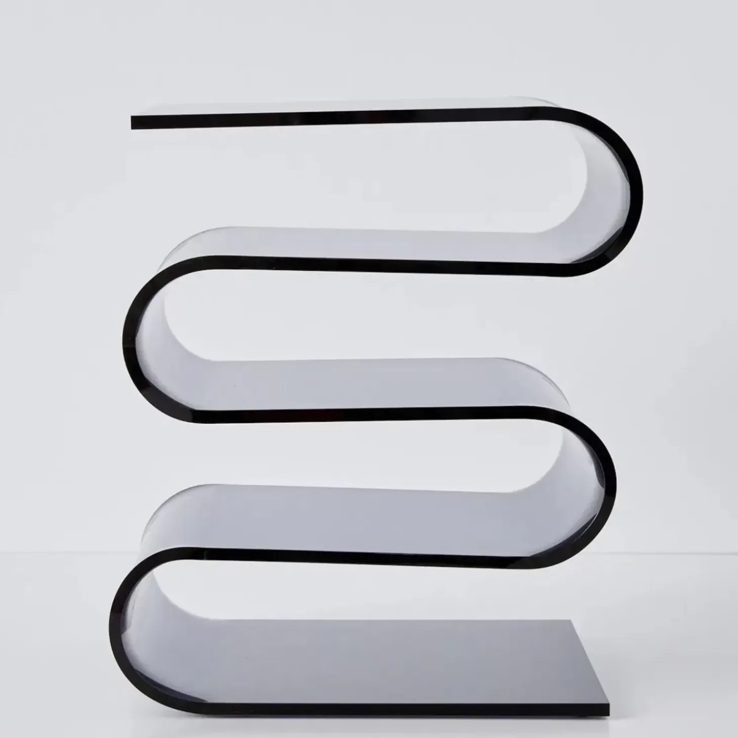 S Bend Acrylic Side Table Grey