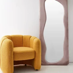 Shell Fabric Accent Chair Mustard