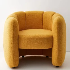 Shell Fabric Accent Chair Mustard