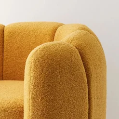 Shell Fabric Accent Chair Mustard