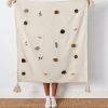 Spring Cotton Throw Blanket Off White