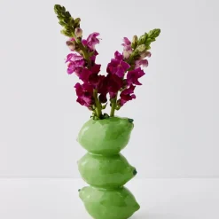 Stacked Lime Ceramic Vase