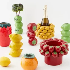 Stacked Lime Ceramic Vase