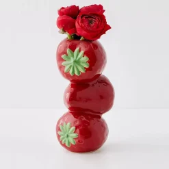 Stacked Strawberry Ceramic Vase
