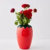 Strawberry Glazed Ceramic Vase