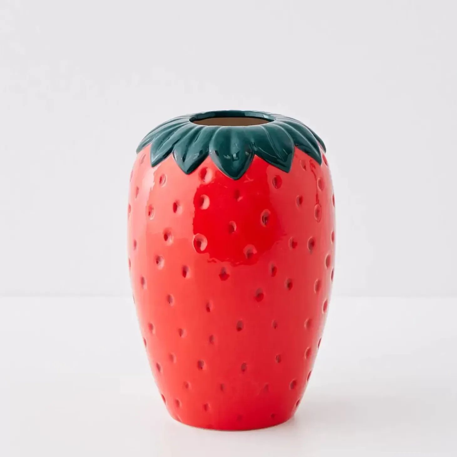 Strawberry Glazed Ceramic Vase