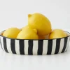 Stripe Shallow Ceramic Serving Bowl