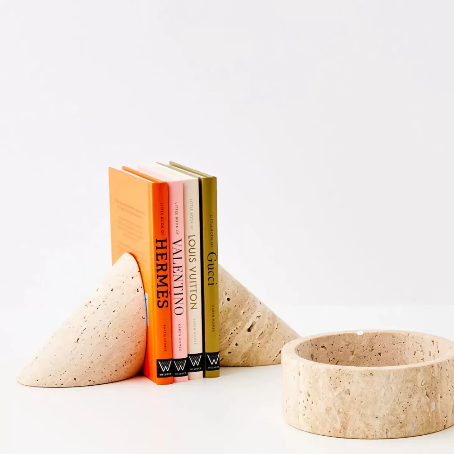 Travertine Stone Bookends