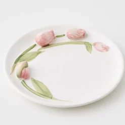 Tulip Ceramic Decorative Plate Pink