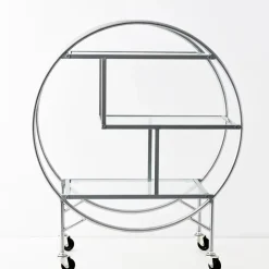 Vintage Style Bar Cart Silver