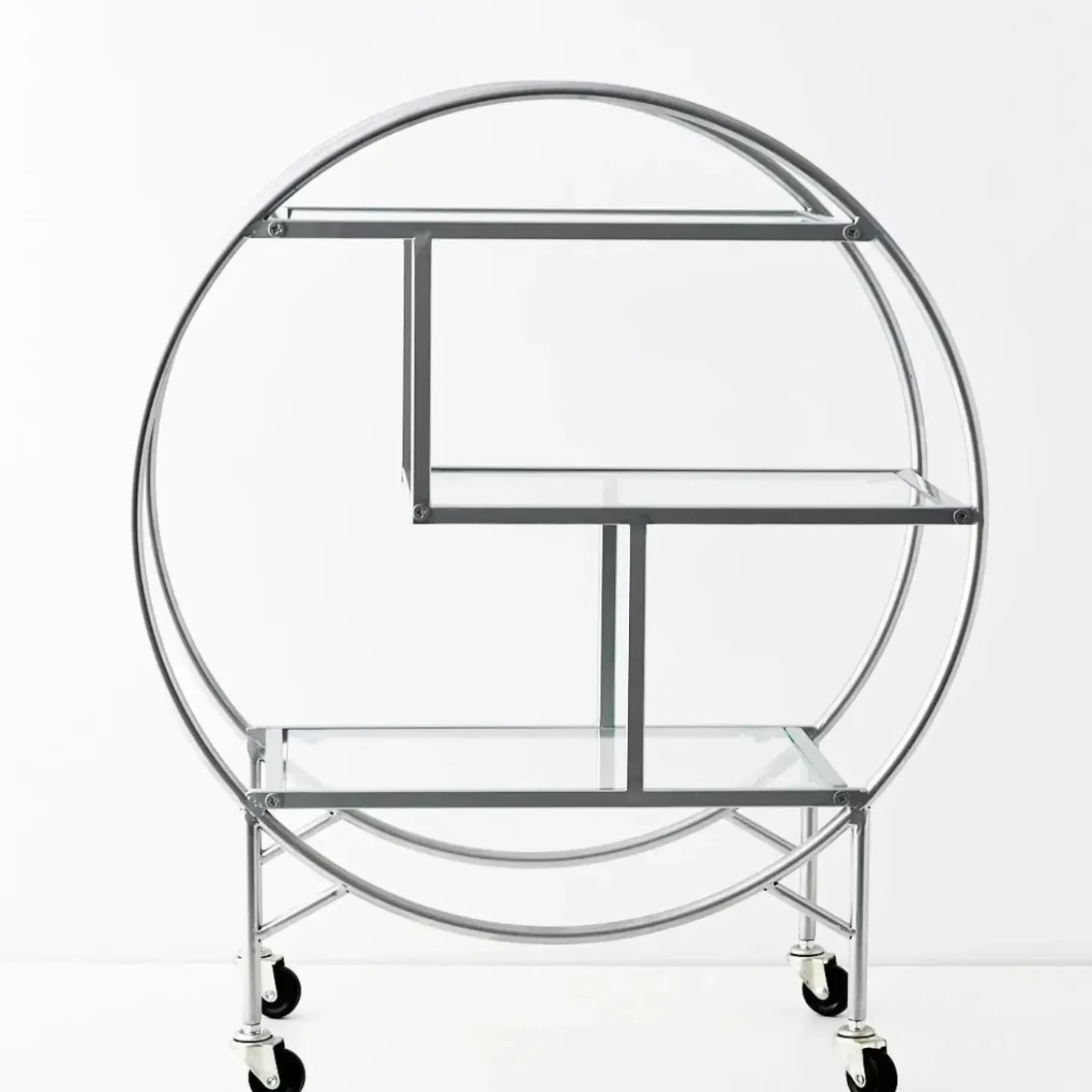 Vintage Style Bar Cart Silver