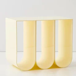 W Curved Acrylic Side Table Cream