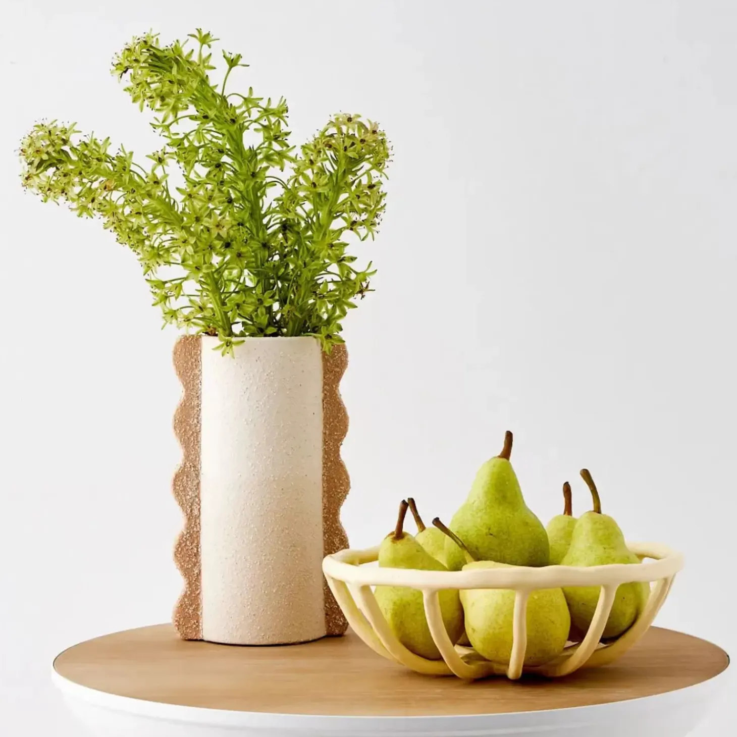 Weave Resin Fruit Bowl Beige