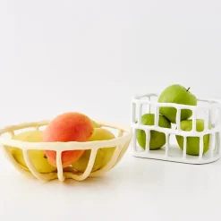 Weave Resin Fruit Bowl Beige