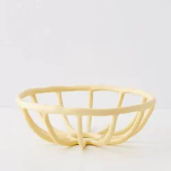 Weave Resin Fruit Bowl Beige